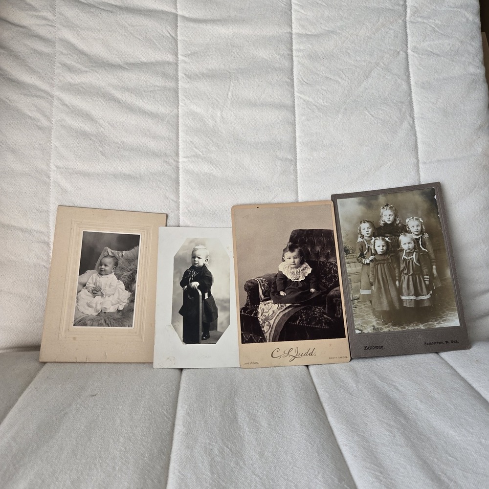 Antique Pictures/Photographs/post Cards Children. Lot Of 4. Wall/ Shelf Decor